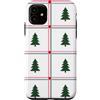 Cute Christmas & Cozy Winter Xmas Patter Custodia per iPhone 11 Rosa Verde Finestra Plaid Albero Natale Natale Ragazze Ragazze