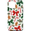 Cute Christmas & Cozy Winter Xmas Patter Custodia per iPhone 12 mini Rosso Verde Scuro Fiocco Gingerbread Candy Cane Natale Natale