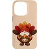 Thanksgiving Decor and Accessories Custodia per iPhone 14 Pro Adorabile gnomo del Ringraziamento in Turchia Costume Design