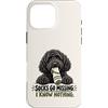 Socks Go Missing I Know Nothing Dog Humo Custodia per iPhone 16 Pro Max Divertente calzino ladro cane nero scarabocchio proprietario umorismo