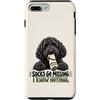 Socks Go Missing I Know Nothing Dog Humo Custodia per iPhone 7 Plus/8 Plus Divertente calzino ladro cane nero scarabocchio proprietario umorismo