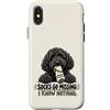 Socks Go Missing I Know Nothing Dog Humo Custodia per iPhone X/XS Divertente calzino ladro cane nero scarabocchio proprietario umorismo
