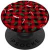 Cute Christmas & Cozy Winter Xmas Patter Red Black Buffalo Plaid Check Santa Hat Natale Natale PopSockets PopGrip Adesivo