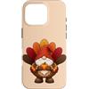 Thanksgiving Decor and Accessories Custodia per iPhone 16 Pro Adorabile gnomo del Ringraziamento in Turchia Costume Design