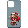 Clumsy Winter Critter Humor Custodia per iPhone 12 mini Natale Cinghiale Inverno Vacanza Bosco Animale Umorismo