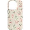 Cute Christmas & Cozy Winter Xmas Patter Custodia per iPhone 14 Pro Palla di vetro con neve e albero di pan di zenzero per Natale