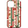 Cute Christmas & Cozy Winter Xmas Patter Custodia per iPhone 12 mini Red Forest Green Stripe Santa Hat Gingerbread Natale Natale