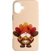 Thanksgiving Decor and Accessories Custodia per iPhone 16 Plus Adorabile gnomo del Ringraziamento in Turchia Costume Design