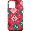 Cute Christmas & Cozy Winter Xmas Patter Custodia per iPhone 12 mini Piastrella schiaccianoci rosso foglia di tè rosa cavallo a dondolo Natale Natale