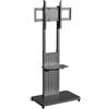 StarTech Supporto mobile per TV - Carrello TV U-817-BK-RBS - Per televisori fino a 165 cm - Standard VESA 600 x 400 - Altezza regolabile da 130 a 160 cm - Capacità di carico: 50 kg - Rotazione a 360 gradi - Colore: nero
