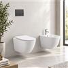 Arcdesign Selection Sanitari Sospesi Rimless Alicante: Coppia WC e Bidet ad Ovetto Bianco Lucido