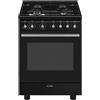 Smeg CX61GMBL Concert Cucina con Piano Cottura Gas 4 Fuochi Forno Elettrico 70 L Classe A (90x60x60 cm) colore Nero