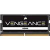 Corsair DDR5, 5200MT/s 24GB 1x24GB SODIMM, senza buffering, 44-44-44-84, PCB nero, PMIC standard, 1,1V (1 x 24GB, 5200 MHz, RAM DDR5, SO-DIMM), Memoria RAM, Nero
