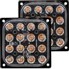 ASLENT 2x Led Strobe Spia Stroboscopica Griglia Flash Camion Lampada Ambra Semaforo 12V 24V Rotondo Auto Luce Quadrata Laterale Maker luci