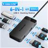 NONE Lemorele TC122 Hub USB C con Doppia Uscita HDMI 4K, Docking Station USB 3.0, Porta Type C PD 100W per Macbook, iPad M2 M1, Steam Deck