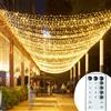 KIKIELF 50M 100M Luci della stringa LED Fata esterna Ghirlanda Luci di Natale per giardino Terrazza Albero Strada Decorazione della festa nuziale