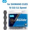 KMC Catena KMC X Glide MTB per Shimano CUES Serie 9 10 11 Velocità, Catene per Biciclette da Montagna e da Strada, 118 Maglie, Componenti per Ciclismo