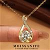Lnngy Collana con Pendente Infinito in Moissanite Taglio Rotondo 8MM 2.0CT, Placcata in Oro 14K, Gioiello da Matrimonio per Donne