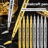 hopk Set di 1/50 Pennarelli Metallici Oro Argento Bianco con Punta a Pennello, Pennarelli Acrilici per Scrittura Artistica e Forniture di Cancelleria hopk