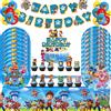 PAW PATROL Decorazioni per Festa di Compleanno PAW Patrol Blu: Tovaglia, Piatti, Copertura per Torta, Palloncini Digitali, Striscione, Sfondo per Baby Shower, Regalo