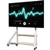 StarTech Supporto mobile per TV - Modello U-Z1188-RBS - Altezza regolabile da 138 a 168 cm - Adatto per televisori da 165 a 254 cm - Capacità di carico: 100 kg - Ripiani - Colore: bianco