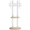 StarTech Supporto a pavimento per TV - Carrello TV U-Z1968-WT - Per televisori da 102 a 191 cm - Altezza regolabile da 123 a 156 cm - Standard VESA 600x400 - Portata massima 60 kg - Ripiani e ruote - Bianco
