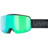 UVEX PWDR FM BLACK MATT DL/GREEN-CLEAR Maschera Sci Bambini