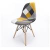 BUYBUY Sedia serie Picasso in PP con seduta in spugna ricoperta con stoffa in stile patchwork, piedi in legno di faggio e metallo Patchwork PIC022