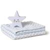 Nene Shop SET REGALO NEONATO COPERTINA CARROZZINA CULLA IN PILE DOTS + LAMPADA STELLA CELESTE