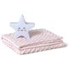 Nene Shop SET REGALO NEONATO COPERTINA CARROZZINA CULLA IN PILE DOTS + LAMPADA STELLA ROSA