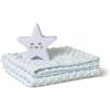 Nene Shop SET REGALO NEONATO COPERTINA CARROZZINA CULLA IN PILE DOTS + LAMPADA STELLA VERDE