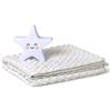 Nene Shop SET REGALO NEONATO COPERTINA CARROZZINA CULLA IN PILE DOTS + LAMPADA STELLA GRIGIO