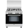 Glem Gas A855EI Alpha Cucina 80 cm 5 Fuochi Gas Forno Elettrico 95 L Classe A colore Nero Acciaio Inox