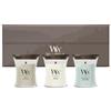 WoodWick, Set di candele profumate candele profumate Hourglass dal profumo legnoso con stoppini crepitanti, confezione regalo, 3 pezzi