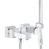 Grohe Eurocube miscelatore vasca-doccia con set doccia, installazione a parete, cromo - 23141000
