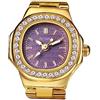 JewelryWe Orologio al Quarzo da Dito, Orologio Unisex Ragazzi,Orologio Semplice ad Anello con Diamante Lucido,Analogico con Cinturino Elastico,Colore da Scelta