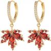 Cdrtnr Orecchini a cerchio pendenti a forma di foglia d'acero con zirconia cubica, da donna, per autunno, festa del Ringraziamento, matrimonio, regalo alla moda