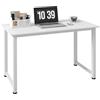 HOMCOM Scrivania per Computer Salvaspazio 120x60x76 cm Bianco | Piedini Regolabili, Tavolo Scrittoio, Scrivania PC per Gaming, Casa, Sala da Pranzo, Studio e Ufficio