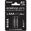 eneloop pro, batterie ricaricabili AAA/Micro, confezione da 2, capacità di min. 930 mAh, batterie Ni-MH, pronte all'uso, ricaricabili fino a 500 volte, confezione senza plastica, pro, nere