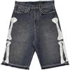 ORANDESIGNE Pantaloncini da Uomo Cowboy Hip Hop Style Jorts Y2K Streetwear Pocket Shorts Baggy Unisex Donna Jeans Shorts