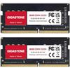 Geecrack 【Memoria RAM DDR4 solo per laptop】 Kit GIGASTONE da 16GB (2x8GB) DDR4 3200MHz (2933MHz o 2666MHz) PC4-25600 (PC4-23400/21300) CL22 1.2V SODIMM 260Pin Non-ECC, bufferizzata, per l'aggiornamento della memoria di laptop e notebook