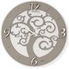 Abitarte 602_BIT_30 OROLOGIO LASER LEGNO BIANCO DETTAGLI TORTORA ALBERO DELLA VITA LAMINATO MISURA 30X30CM