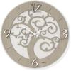 Abitarte 602_BRC_30 OROLOGIO LASER LEGNO BIANCO DETTAGLI ROVERE CHIARO ALBERO DELLA VITA LAMINATO MISURA 30X30CM