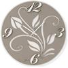 Abitarte 603_BIT_30 OROLOGIO LASER LEGNO BIANCO DETTAGLI TORTORA FIORE LAMINATO MISURA 30X30CM