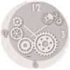 Abitarte 604_BIG_30 OROLOGIO LASER LEGNO BIANCO E GRIGIO DISEGNO MECCANISMO LAMINATO MISURA 30X30CM
