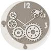 Abitarte 604_BIT_30 OROLOGIO LASER LEGNO BIANCO E TORTORA DISEGNO MECCANISMO LAMINATO MISURA 30X30CM