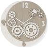 Abitarte 604_BRC_30 OROLOGIO LASER LEGNO BIANCO E ROVERE CHIARO DISEGNO MECCANISMO LAMINATO MISURA 30X30CM