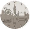 Abitarte 608_BIT_30 OROLOGIO LASER LEGNO BIANCO E TORTORA DISEGNO LONDRA LAMINATO MISURA 30X30CM