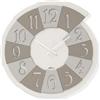 Abitarte 630_BIT_30 OROLOGIO LASER LEGNO BIANCO-GRIGIO E TORTORA NUMERI TRAFORATI LAMINATO MISURA 30X30CM