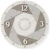 Abitarte 631_BIT_30 OROLOGIO LASER LEGNO BIANCO GRIGIO E TORTORA NUMERI A RILIEVO LAMINATO MISURA 30X30CM